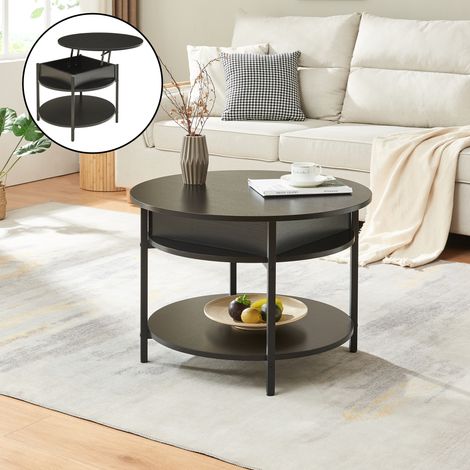 Couchtisch Kandas mit Hebeplatte 70x49 cm Schwarz [en.casa]
