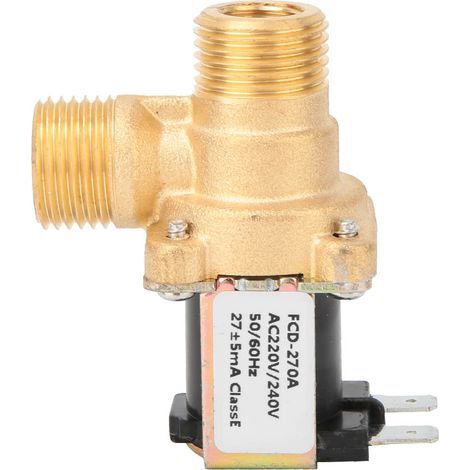 Électrovanne électromagnétique en laiton G1/2 ", normalement fermée, interrupteur d'entrée d'eau (AC220V). (1/5)