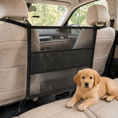 Filet Voiture pour Chien pour Siège Avant avec Rangement, 67,5 x 55 cm (1/5)