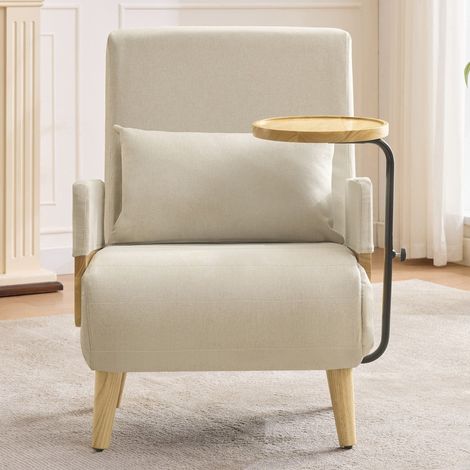 Fauteuil convertible 3-en-1 modulable-lit-pliant-avec plateau-Lounge-siège-66x74,5x88cm (1/5)