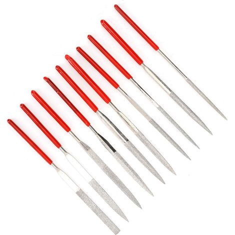 Lot de 10 limes multifonctions de précision avec revêtement diamanté pour l'artisanat et la modélisation (1/5)