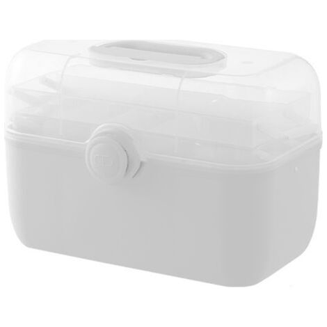 Boîte à pharmacie en plastique multicouche – Grande capacité – Blanc nacré – Avec boîtes amovibles (1/3)
