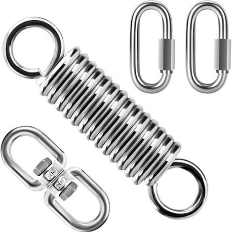 Crochets de Sac de Boxe Acier Inoxydable, Hamac Balançoire Ressort Kit Suspendu, Crochets de Suspendu Pivotants avec 2 Mousquetons Ressort pour Chaise Suspendue, Balançoires, Sac Lourd (1/5)