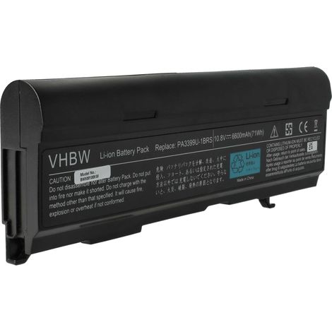 vhbw Akku Ersatz für Toshiba PABAS077 für Notebook (6600 mAh, 10,8 V, Li-Ion) (1/5)