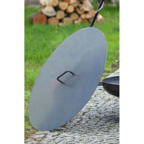 Couvercle de brasero rond en acier-Ø 60cm-Acier naturel-60 ---Acier naturel (1/5)