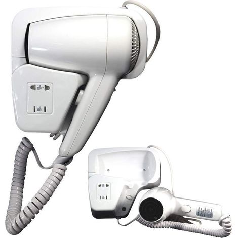 TRADE SHOP - Asciugacapelli Phon Da Parete A Muro Albergo Hotel Per Bagno Alberghi Spogliatoi -