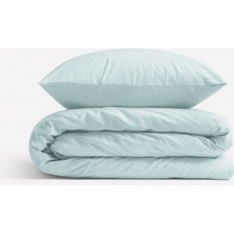Juego de cama de algodón para niños, 2 piezas, funda de almohada de 40x60 cm y funda nórdica de 12x90 cm - menta (1/5)