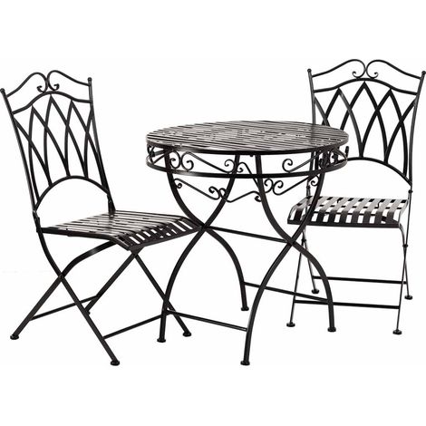 Conjunto mesa y 2 sillas de forja negas (1/5)