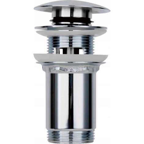 Tapón de lavabo con sistema de clic y rebosadero, cromado, 66 mm
