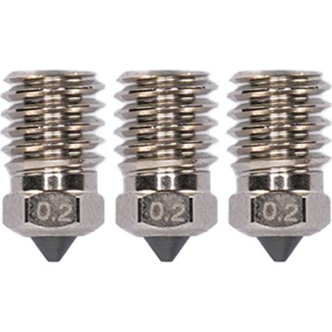 Buses d'extrudeuse Hotend, 3 pièces, buse de remplacement en acier trempé à haut débit pour imprimante 3D Lab X1 P1P 0.2mm (1/5)