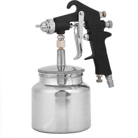 Pistolet à peinture pneumatique Black Diamond Matte, diamètre du godet inférieur : 1,5 mm, F-75-S (1/5)