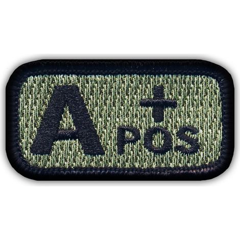 Patchion Blutgruppe A „pos“ Akupunktur-Foliage – Selbstklebende Rückseite – Gestickter Aufnäher/Abzeichen/Emblem