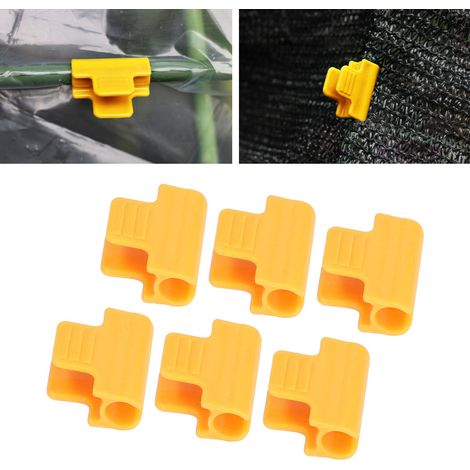 Lot de 50 accessoires pour serres : pinces de jardinage en plastique, pinces à film en fil d'acier pour serres, pinces à film de 11 mm, pinces à une tête. (1/5)