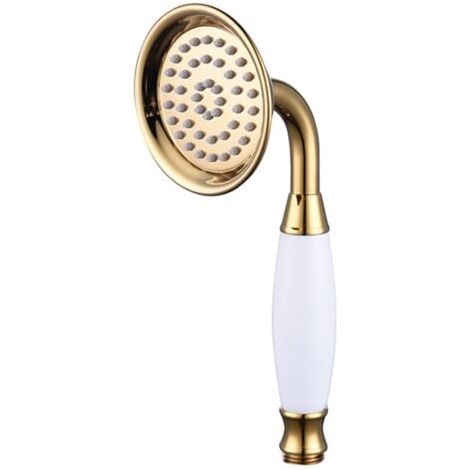 Pommeau de douche laiton céramique or douchette ronde pommeau de douche petite douche sans flexible (1/3)