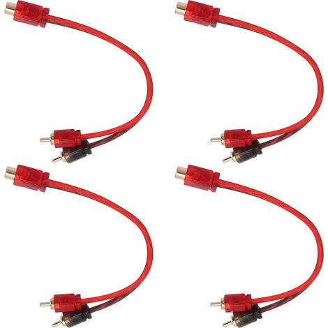 Câble audio RCA 4 pièces (1 femelle, 2 mâles) en Y, 20 cm de long, pour appareils avec prise jack 3,5 mm. (1/5)