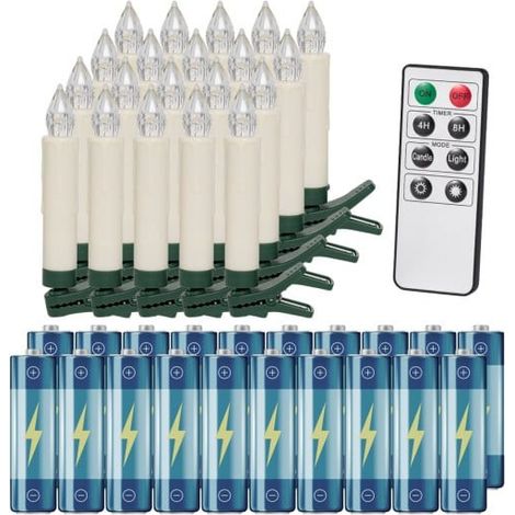 20 Bougies LED Multicolores pour Sapin de Noël : Télécommande et piles incluses (1/5)