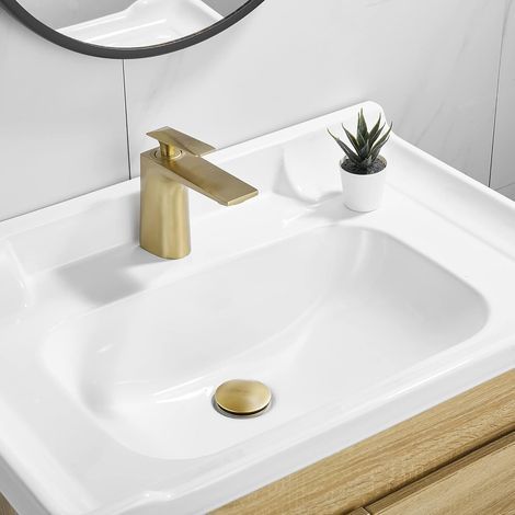 Drain Pop-Up Vintage, sans trop-plein, bouchon de vidange d'évier universel Antique avec panier de crépine, Drain de salle de bains Anti-colmatage en laiton (1/4)