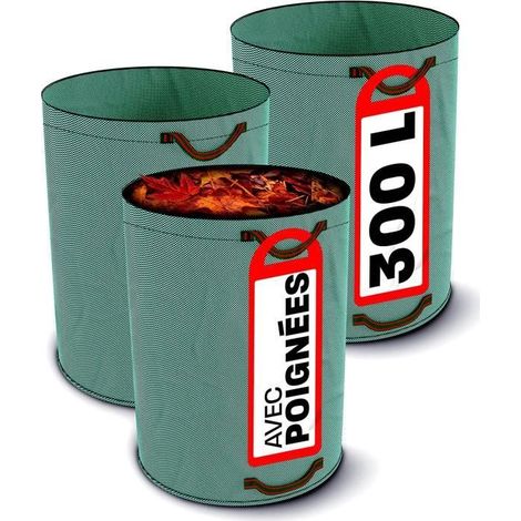 Sac poubelle de jardin - YSTP - 3pcs - 300L - Pliable - Indéchirable - Vert (1/4)