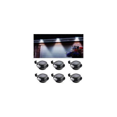 Dolaso  – Confezione da 6 luci solari a LED impermeabili (IP44) – Per grondaie, recinzioni, patii e giardini – Facile montaggio su superfici verticali (1/5)