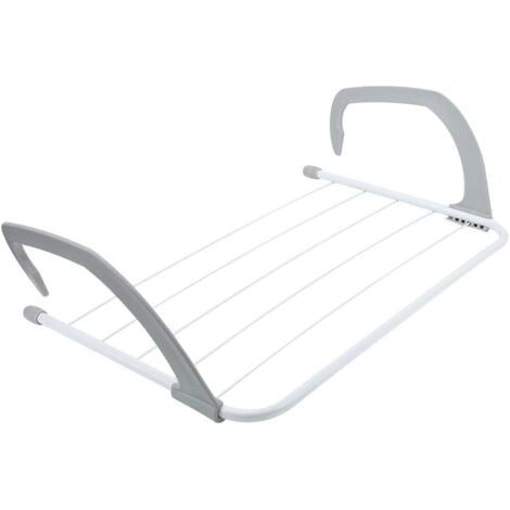 Étendoir à Linge Portable, étendoir à Linge Pliable et Rétractable pour Balustrades de Balcon, Rebord de Fenêtre, Porte-serviettes Pliant, Cintre à V (1/4)