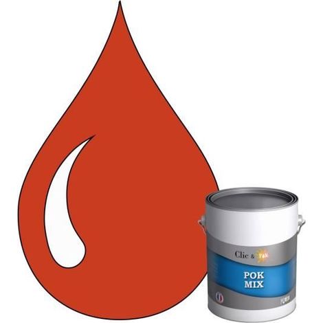Peinture d'Accroche et Finition 2 en 1 - POK - POK MIX Orange - Acrylique Satinée - 1L - RAL 2001 (1/4)