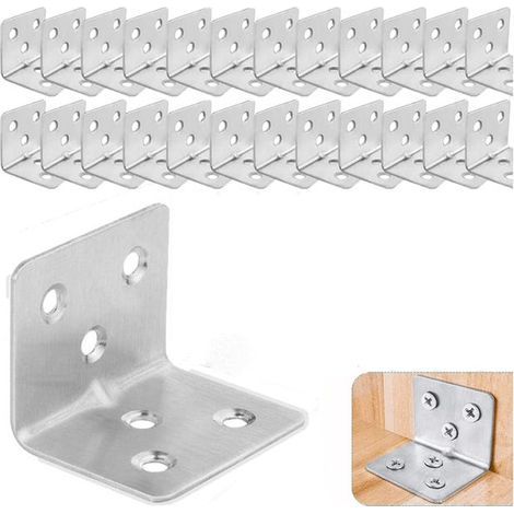 Set of 24 Reinforced Stainless Steel Assembly Brackets, 38x31x31mm Stainless Steel Angle Bracket Plate, Metal Angle Bracket for Stainless Steel Fixing (1/5)