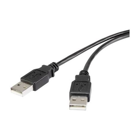 Renkforce Câble USB USB 2.0 USB-A mâle, USB-A mâle 1.80 m noir contacts dorés RF-4463037 W648401 (1/3)