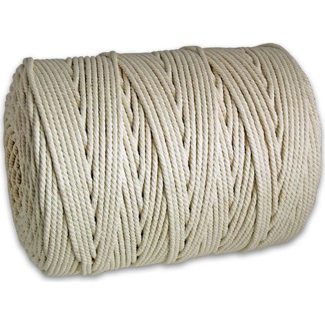– Cordeau de maçon blanc 1,5mm x 50m – Corde ficelle résistante pour chantiers humides – Précision de traçage