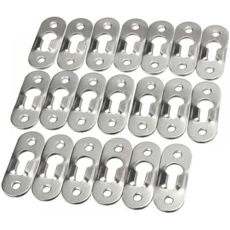 50 PièCes Trou De Serrure En MéTal Attache Invisible Cintres De Trou Serrure Metal Peinture Attaches Trou Cintres De Trou De Serrure En MéTal Fixation Pour Cabinet Miroirs Cadres Photo Armoires (1/3)
