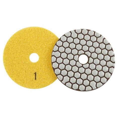Tampons de polissage diamant-paquet de 7 tampons de polissage diamant secs 4 "/100 mm pour marbre, granit, pierre, béton (1/5)