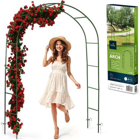 Pergola jardin b2x plonos acier 240 cm vert foncé (1/3)