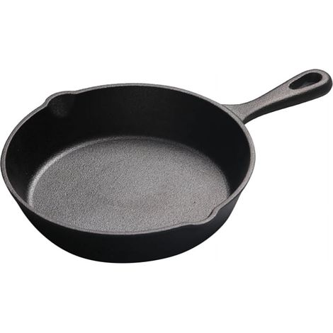 Poêle En Fonte - 14 cm - Convient Pour Plaque À Gaz Induction Électrique Et Extérieur - Noir (1/5)