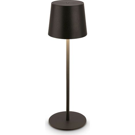 Briloner BOTA Lampe de table LED sans fil IP44 – Batterie rechargeable, variateur tactile à mémoire, noir, Ø11x33 cm, intérieur et extérieur