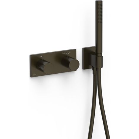 Mitigeur thermostatique douche encastré à 2 voies B‑system Noir Bronze - TRES 30735201KMB