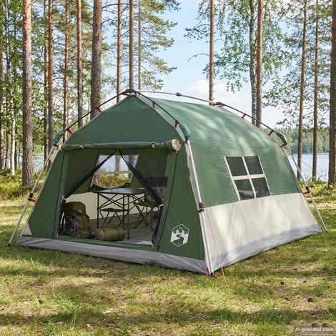 vidaXL Tente instantanée imperméable 4 personne Vert (1/5)