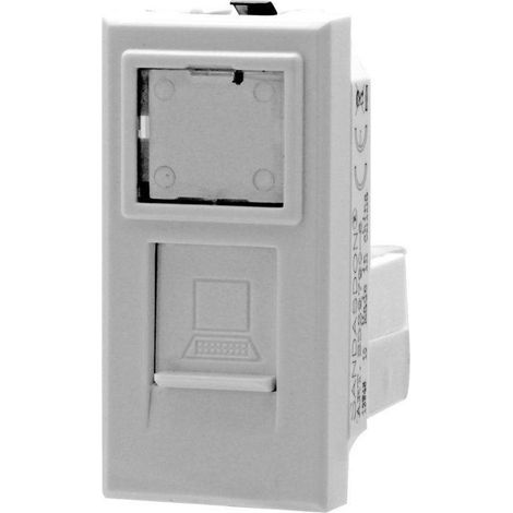 Trade Shop - Presa Dati Connettore Rj45 Cat6 Bianco Coperchio Compatibile Bticino Axolute - (1/2)