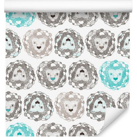 Papier peint à motifs de lions colorés pour salon et chambre, 50 x 1000 cm (1/5)