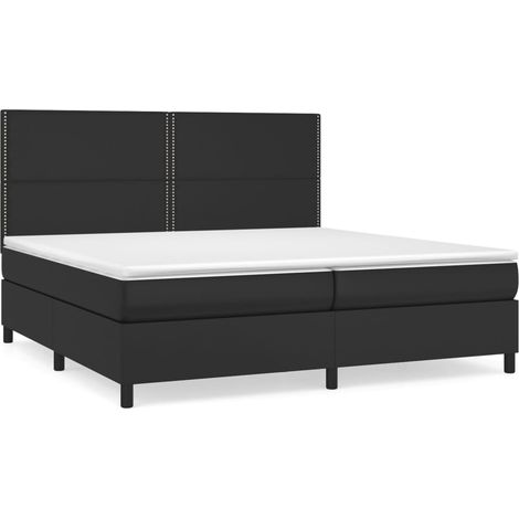 Maison Exclusive - Giroletto a Molle con Materasso Nero 200x200 cm in Similpelle (1/5)