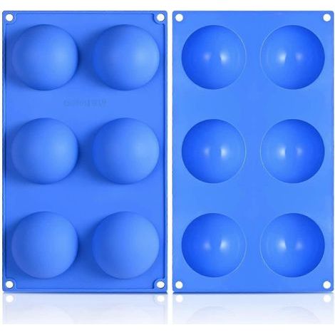 Lot de 2 moules en silicone pour bombes au chocolat, grand moule sphérique en silicone (1/5)