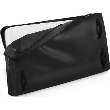 Housse de matelas - 133 x 71 x 17 cm - Noir - Tissu Oxford - 1 pièce - Avec poignées et fermeture éclair pour un transport et un rangement faciles (1/5)