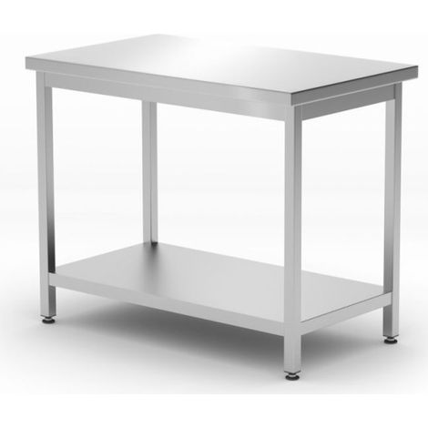 Table de travail centrale avec étagère Budget Line 1000 x 600 x 850 mm - Hendi 817162
