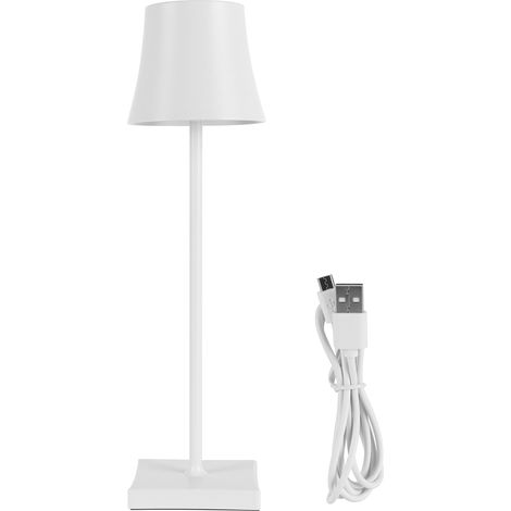 Lampe de bureau LED avec recharge USB, gradation tactile, lampe de table pour bar salon lecture livre, blanc (1/5)