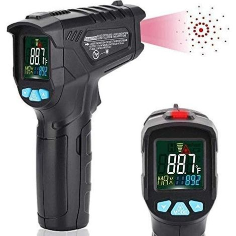 Termometro laser a infrarossi per cucina, termometro digitale senza contatto, pistola per cottura carne, barbecue, termostato industriale e automobilistico con retroilluminazione LCD - 58-1022 (1/4)