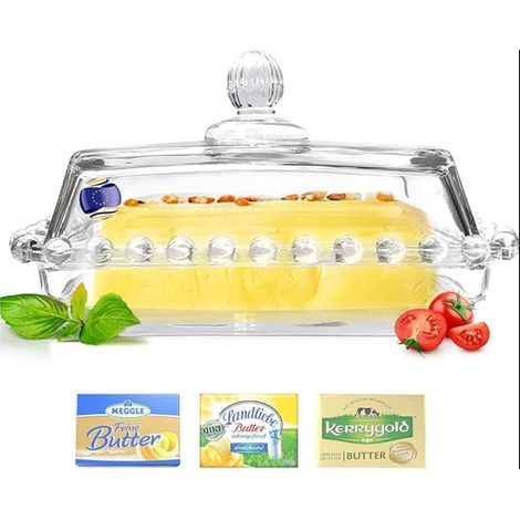 Beurrier en verre, couvercle en boîte à beurre, hygiénique, avec et poignée, bol pour la cuisine
