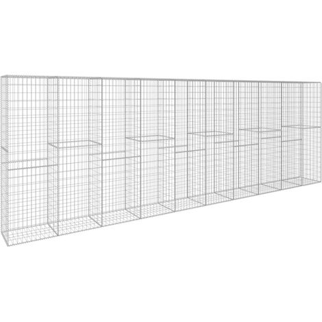 Maison Exclusive - Gabionenwand mit Abdeckung Verzinkter Stahl 60