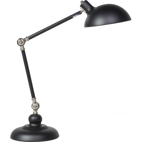 Lámpara de mesa de metal negro 80 cm brazo ajustable pantalla moderna Meramec