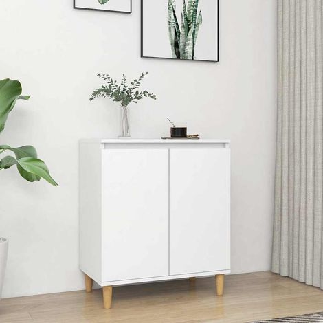 vidaXL Buffet avec pieds en bois massif blanc bois d'ingénierie (1/5)