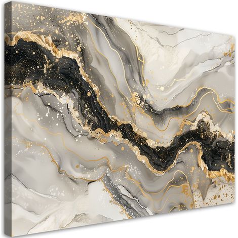 Tableau déco Marbre avec style Gold Glamour 90x60 (1/5)