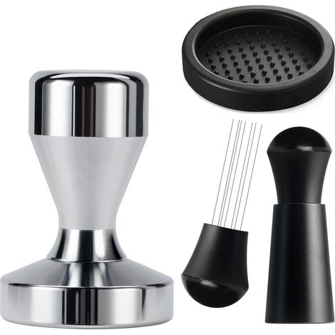 Marteau à poudre en acier inoxydable, aiguille de scellage en aluminium et alliage d'aluminium - jeu de quatre pièces 58 mmMarteau de tassage en acier inoxydable, poignée de machine à café, dispositif (1/5)