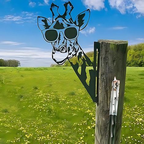 girafe Ornements De Jardin En Mtal Pour Cltures, Dcorations D'extrieur Et De Maison, Animaux, Dcoration De Jardin, Sculptures, Silhouettes En Font (1/5)
